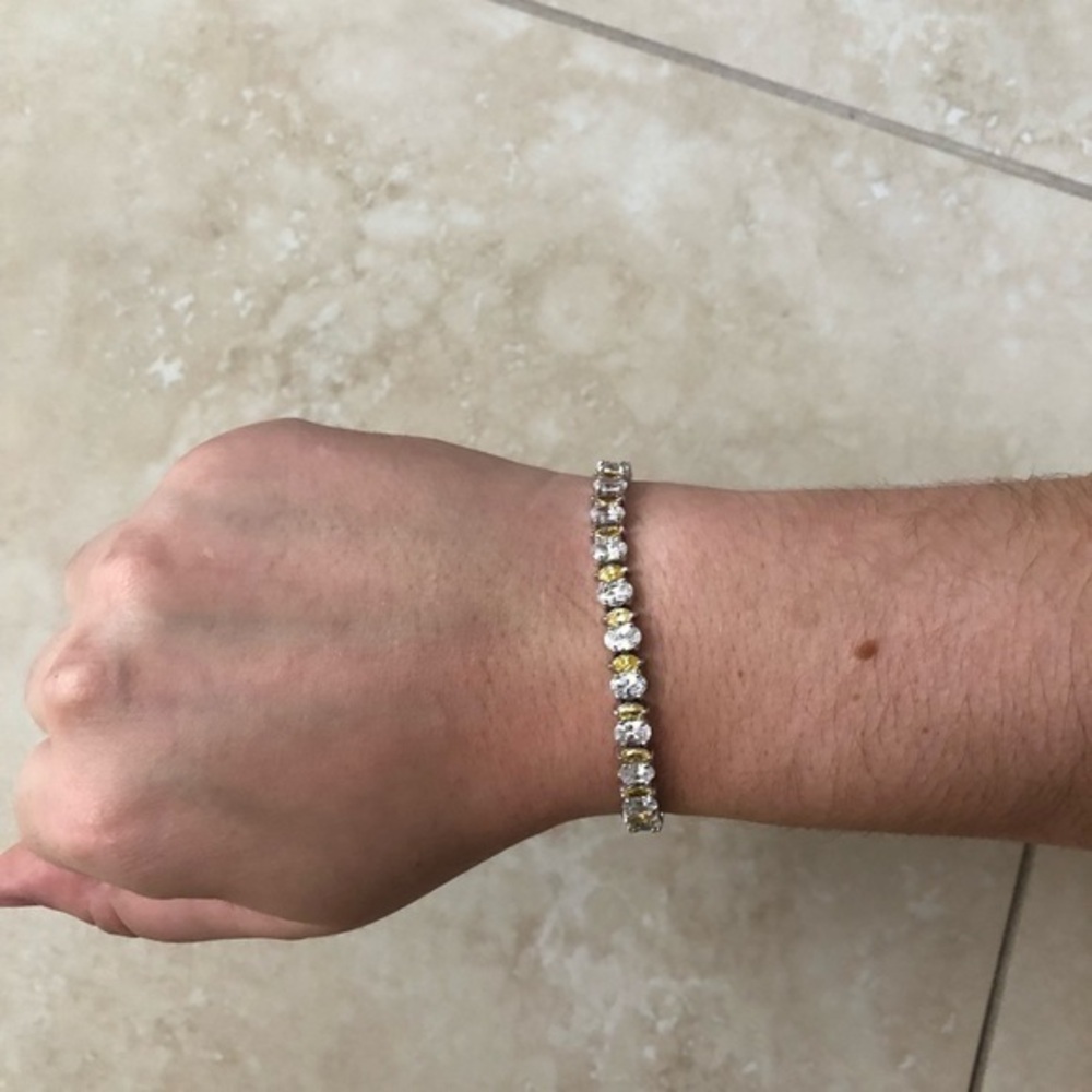 Cubic zirconia clear and yellow stone Bracelett
